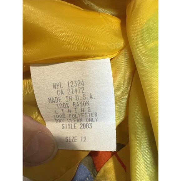 HW Yellow Floral Vest Size 12 with Jacket Size 4 Vintage Tropical Vacation - Picture 5 of 16